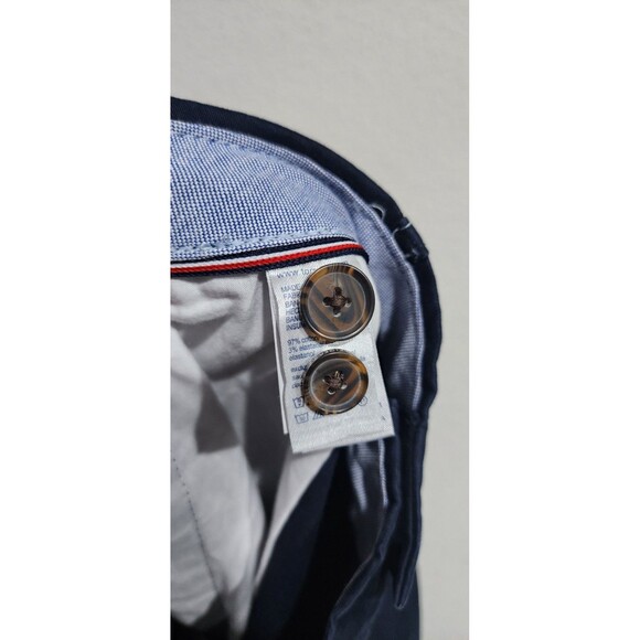Tommy Hilfiger Pants Mens 42x30 Blue Chino Flat Front Straight Leg - Picture 12 of 16